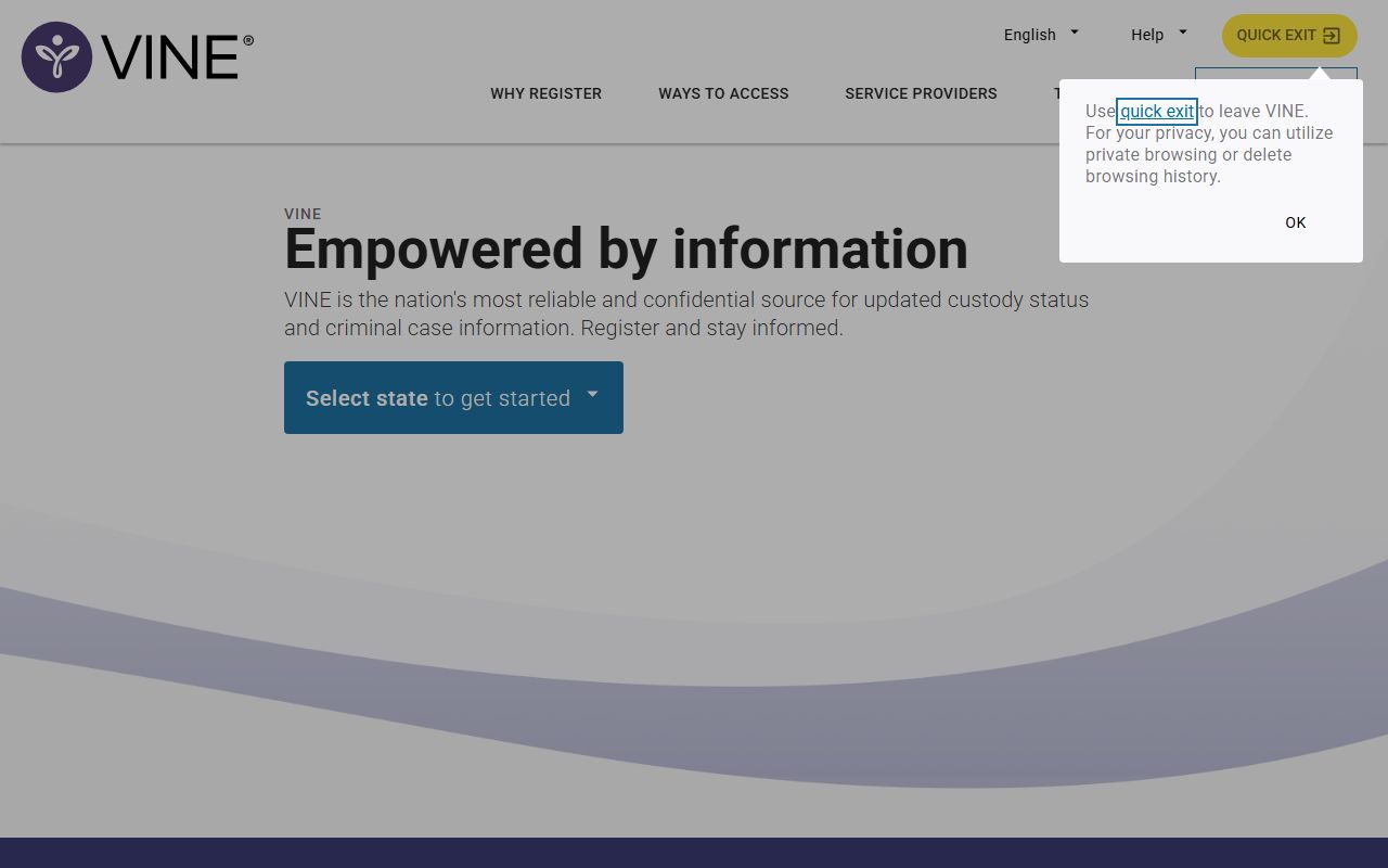 Baltimore County inmate records search on VINELink